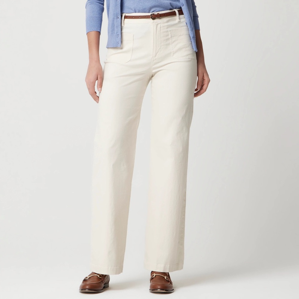 J Crew Factory Lizzie high-rise patch-pocket wide-leg pant